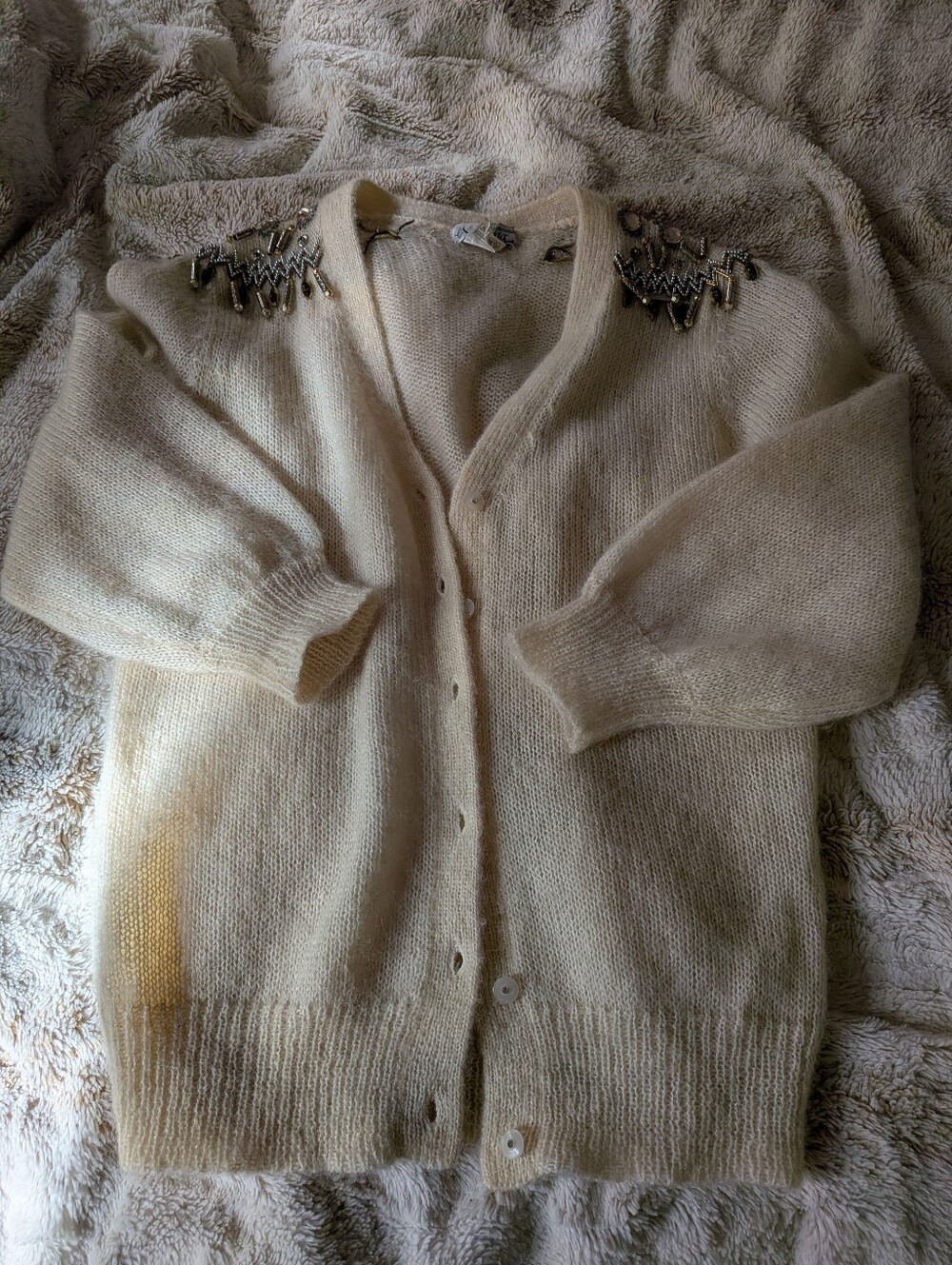 Vintage Mohair Embellished Cardigan